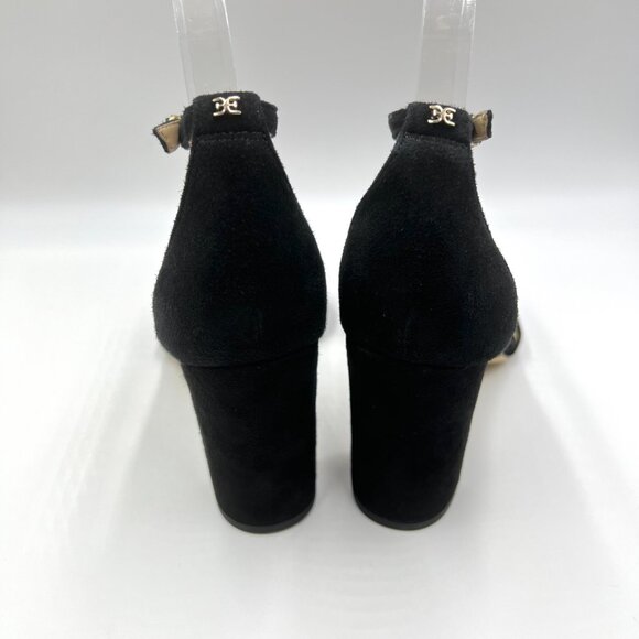 Sam Edelman Womens Size 9 Robyn Black Suede Leather Heels‎ Sandals Shoes - Picture 7 of 14